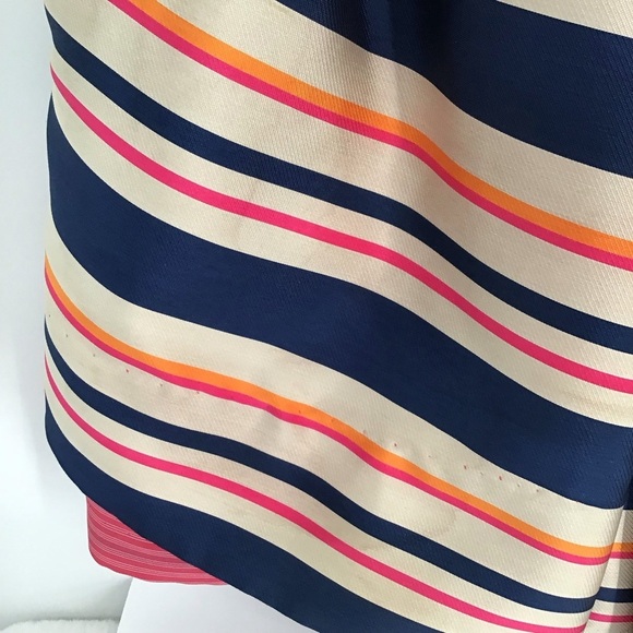 Trina Turk Nicci Stripe Twill Fit & Flare Dress Blue Pink  Career Size 6 - Picture 7 of 9